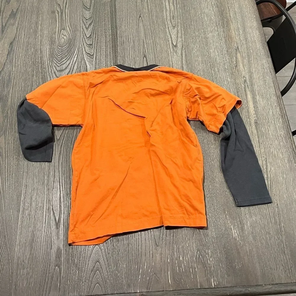 Columbia Kids Orange Gray Long Sleeve T-Shirt Size M